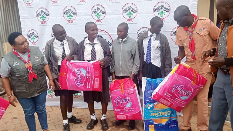 Kenya Scouts Association Issues Sanitary Towels to Needy Students in